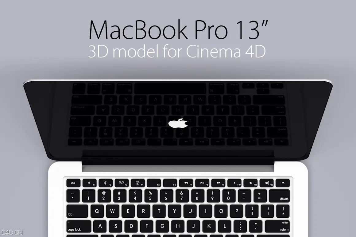 苹果笔记本C4D模型MacBook Pro 13 Retina 3D Model
