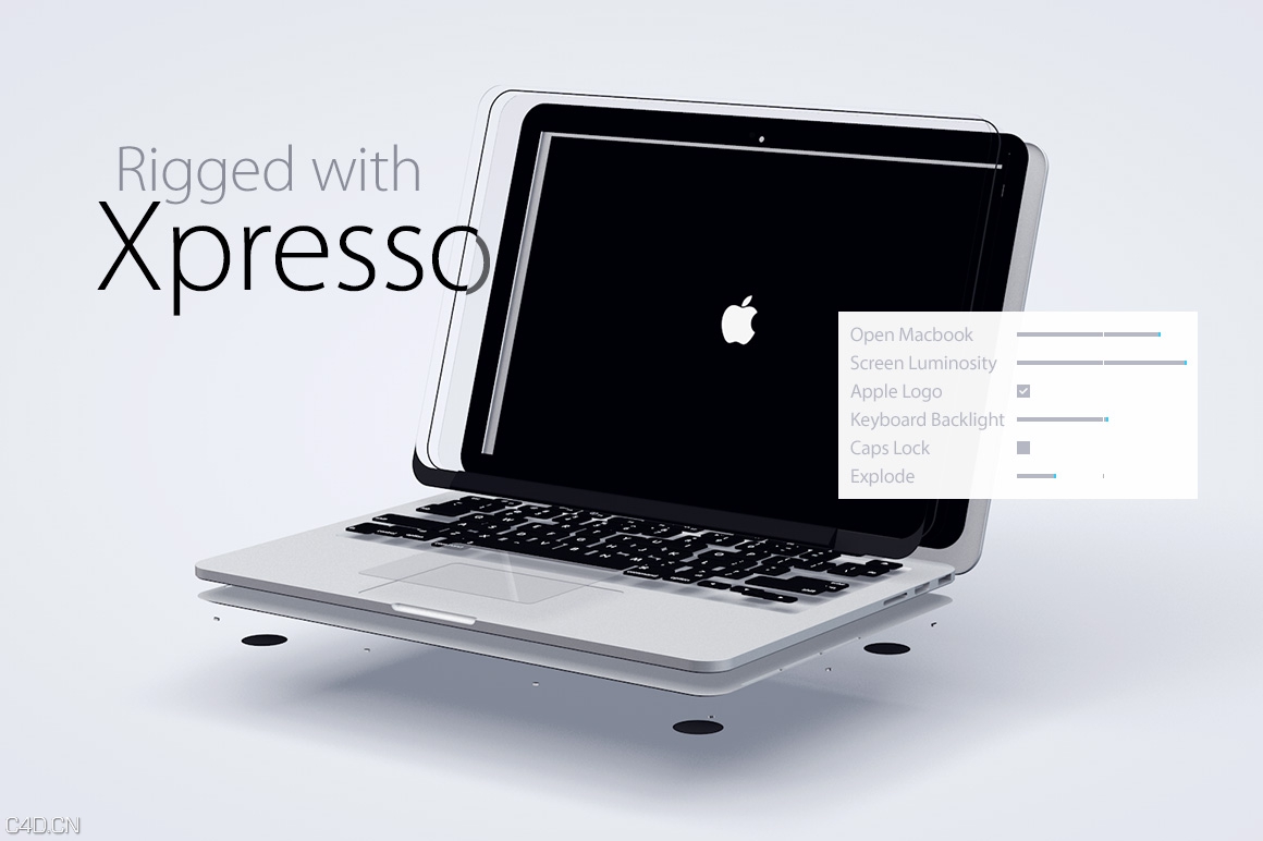 苹果笔记本C4D模型MacBook Pro 13 Retina 3D Model - C4D之家 - 3-o.jpg