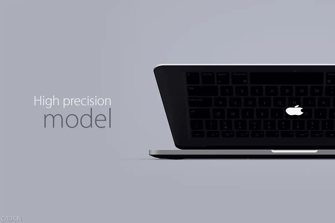 苹果笔记本C4D模型MacBook Pro 13 Retina 3D Model - C4D之家 - 4-o.jpg