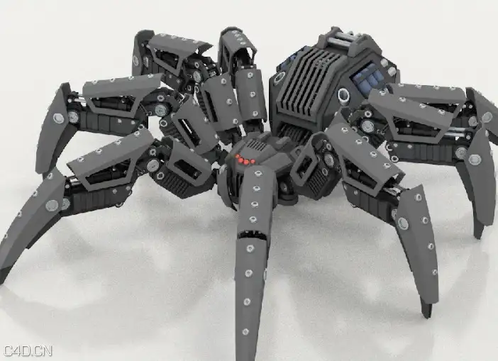 C4D科幻机械蜘蛛建模视频教程 Cinema 4D Science fiction mechanical Spider Modeling
