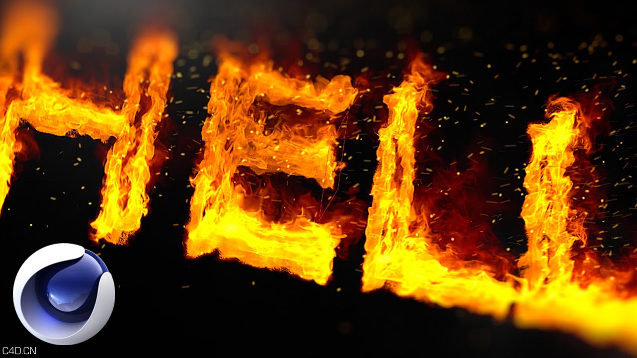 C4D利用TurbulenceFD制作燃烧的文字动画视频教程