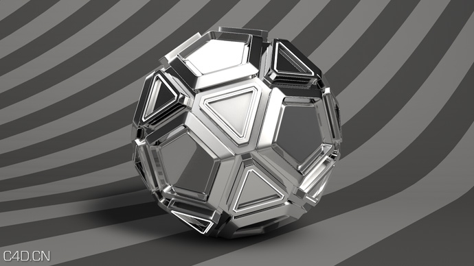 C4D创建简单的金属材料使用反射通道教程（含工程文件）