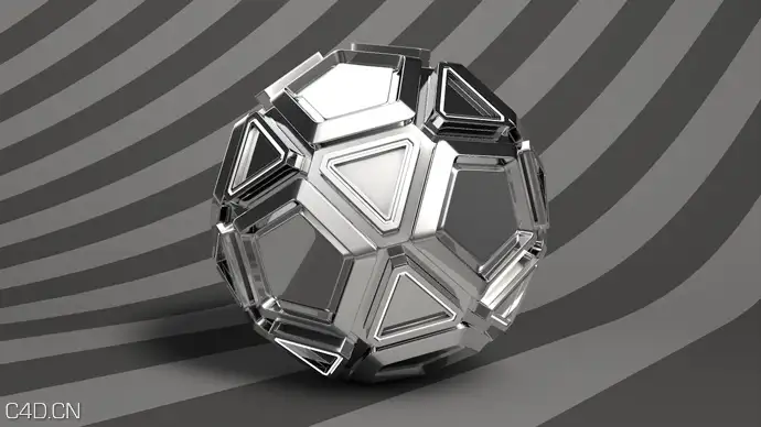 C4D创建简单的金属材料使用反射通道教程（含工程文件）