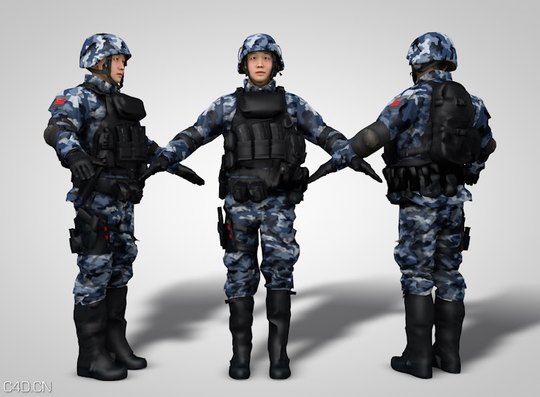 中国海军陆战队迷彩军人C4D模型 - C4D之家 - cinema4d_ 2016-04-03 00.24.32.jpg