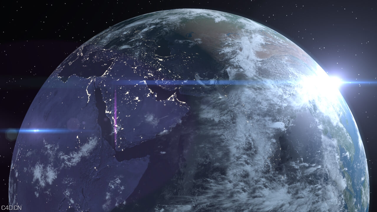 在C4D中使用贴图制作真实大气的地球效果中文视频教程