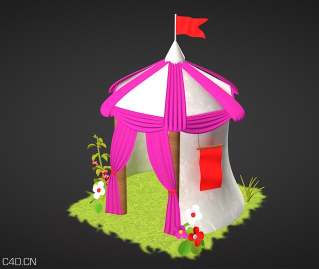 卡通蒙古包C4D模型 Mongolian yurts - C4D之家 - cinema4d_ 2016-04-04 14.15.47.jpg
