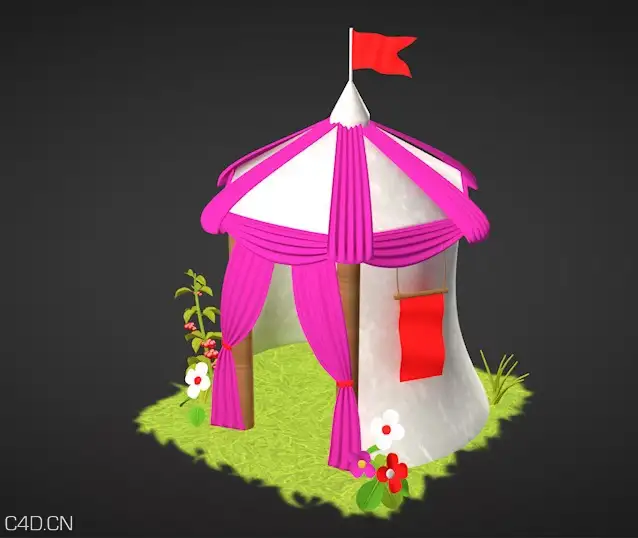 卡通蒙古包C4D模型 Mongolian yurts - C4D之家 - cinema4d_ 2016-04-04 14.15.47.jpg