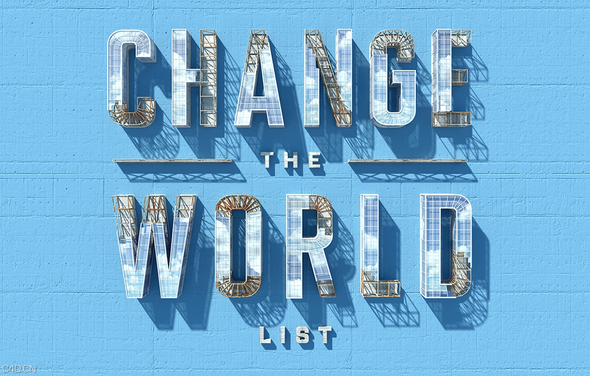 国外一组使用ps/ai/c4d制作的创意文字作品