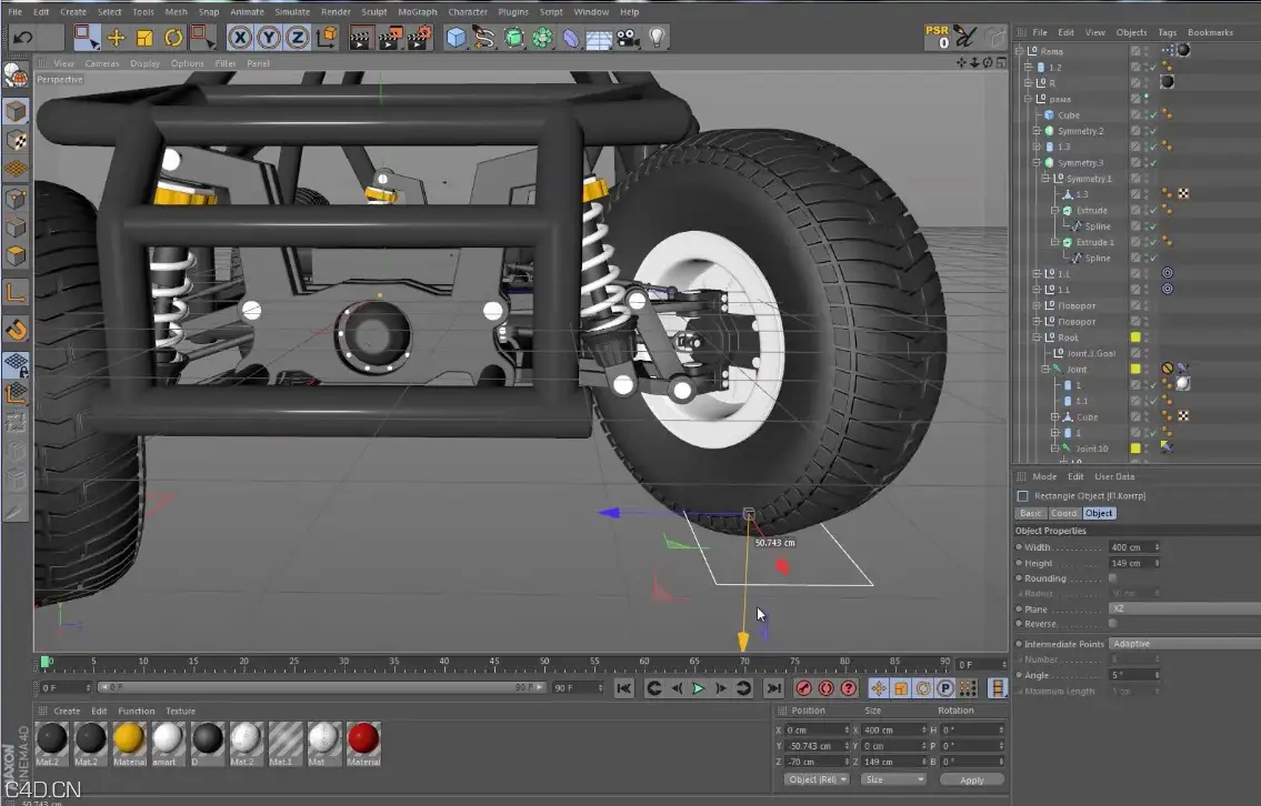 C4D沙滩越野车建模、绑定视频教程 Beach buggy modeling, binding video tutorial