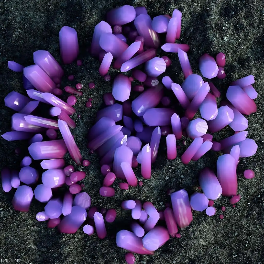 C4D使用Octane渲染器创建出浮动晶体视频教程