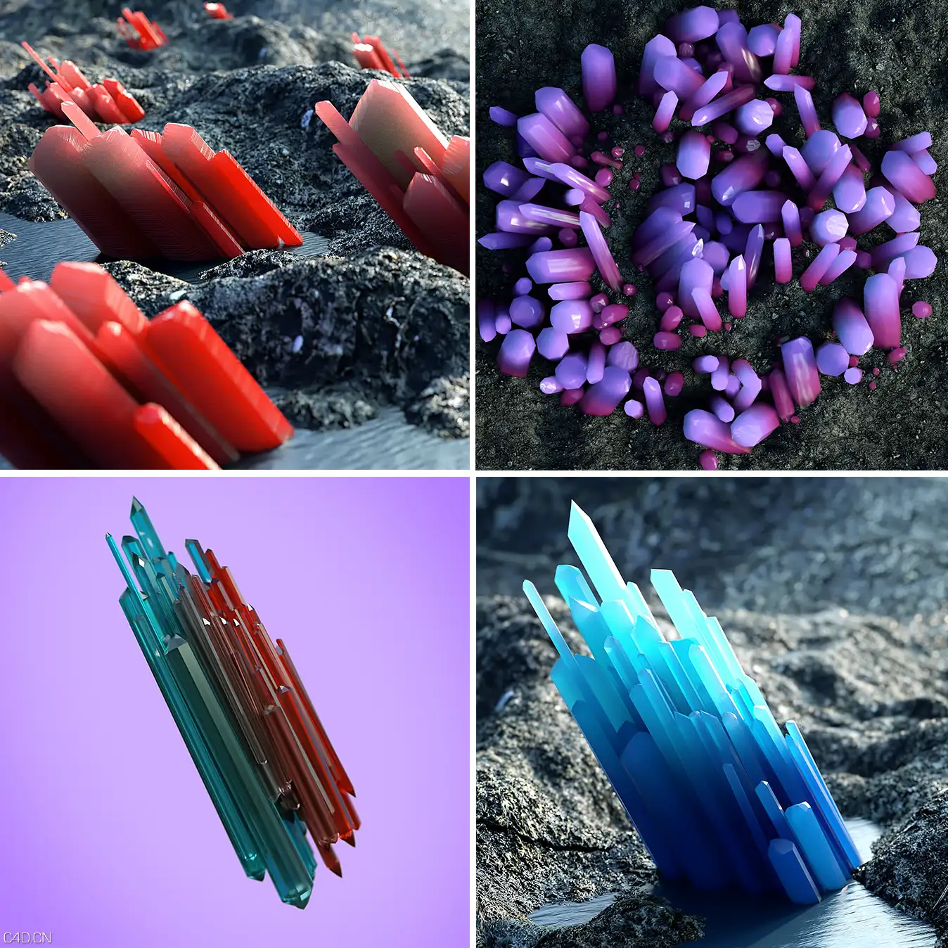 C4D使用Octane渲染器创建出浮动晶体视频教程 - C4D之家 - DavidBrodeur_four_up_selects_01_040516.png