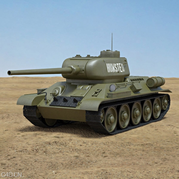 苏联二战中型坦克T-34/85 C4D模型 Tank 3D model