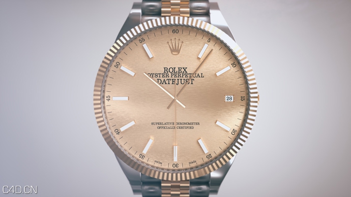 C4D劳力士手表渲染作品 ROLEX DATEJUST 41 WATCH TIME-LAPSE
