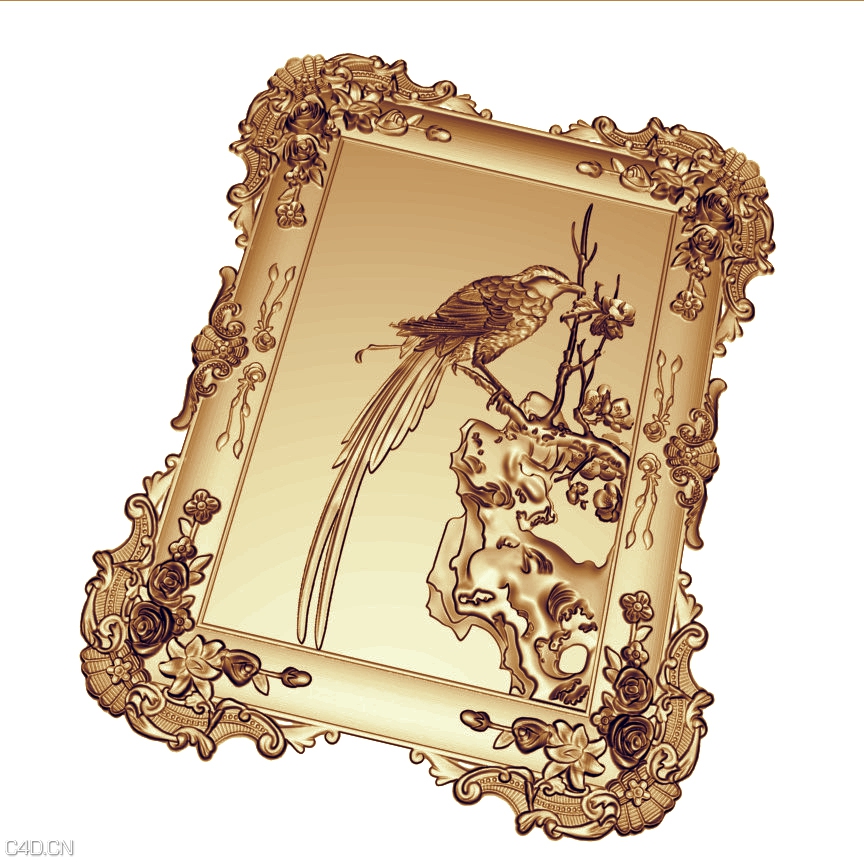 花鸟雕花装饰画3D打印模型（STL）