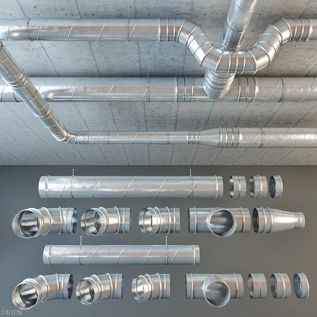 油管、管道、通风管道C4D模型 Set Ventilation Pipes - C4D之家 - Set-Ventilation-Pipes.jpg