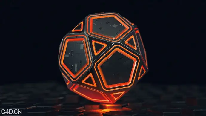 C4D创建一个科幻金属球（快进教程）CREATING A SCI-FI ORB TIME-LAPSE