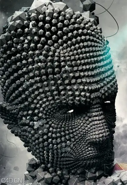 使用C4D克隆制作宝石人像教程 Cinema 4D Cloner object - C4D之家 - Northern_Sky_2-418x608.jpg