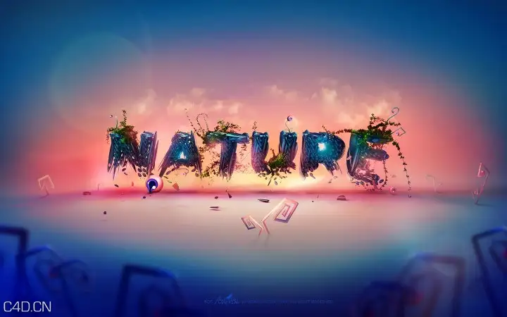 C4D/PS制作色彩斑斓的创意文字教程 Create a surreal image