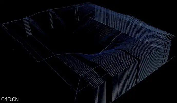 C4D模型对象的边用毛发替代制作线框动画