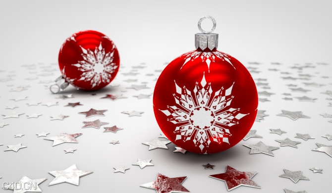 圣诞节装饰品：圣诞彩球C4D模型 Xmas - C4D之家 - Xmas.jpg