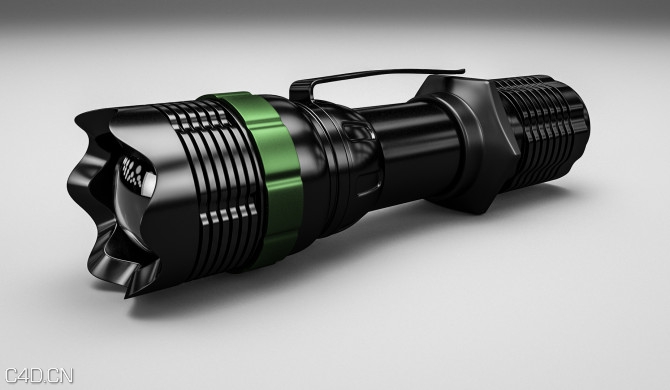 手电筒C4D模型 Flashlight 3d model