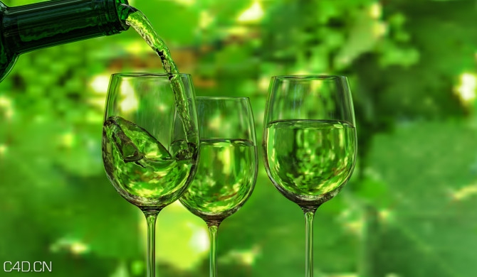 葡萄酒C4D场景工程 Wine Scene