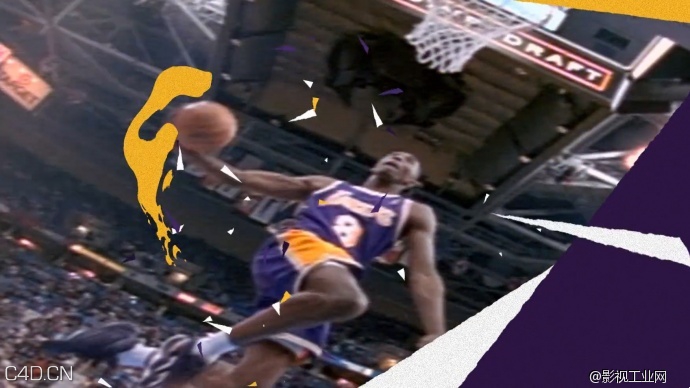 C4D MG动画中文案例教程：《特效研究所第八期》：科比光辉时刻
