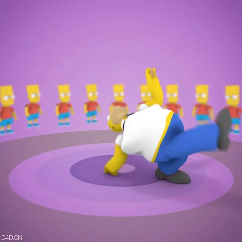 C4D卡通人物跳舞动画绑定工程（13个分镜动画工程）virtual dancer - C4D之家 - ko_virtual_dancer_II_04.jpg