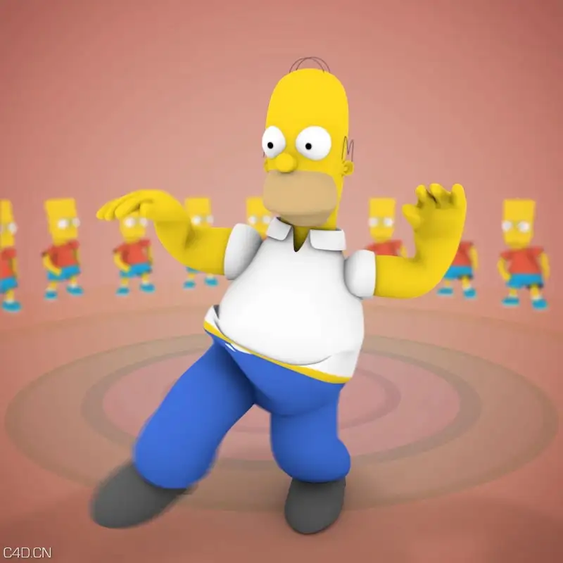 C4D卡通人物跳舞动画绑定工程（13个分镜动画工程）virtual dancer