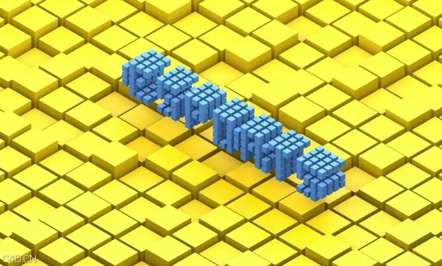 C4D文字像素动画视频教程 cinema 4d Pixel animation