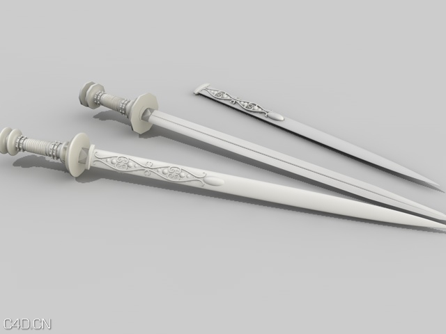 宝剑C4D模型 sword 3d model - C4D之家 - sword.jpg