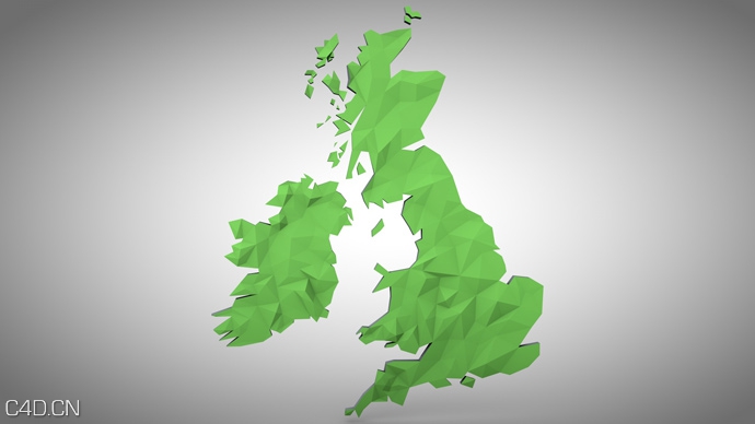 C4D创建一个低面风格的map教程 CREATING A SIMPLE LOW-POLY MAP TUTORIAL