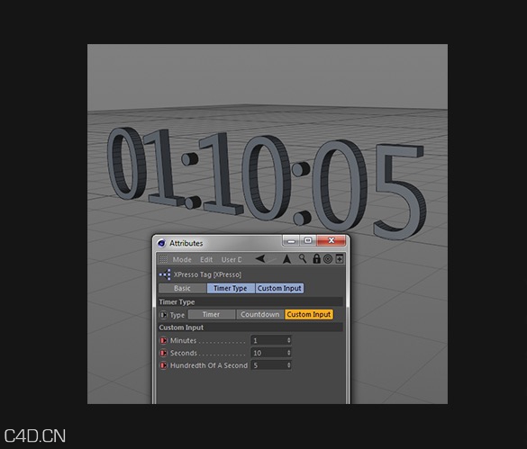 C4D定时器预设工程 Custom Timer Using Xpresso