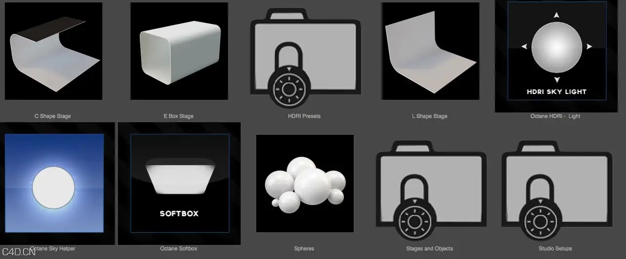 Octane for C4D灯光环境预设工具 octane studio tools 1.0 - C4D之家 - cinema4d_ 2016-04-25 13.36.29.jpg