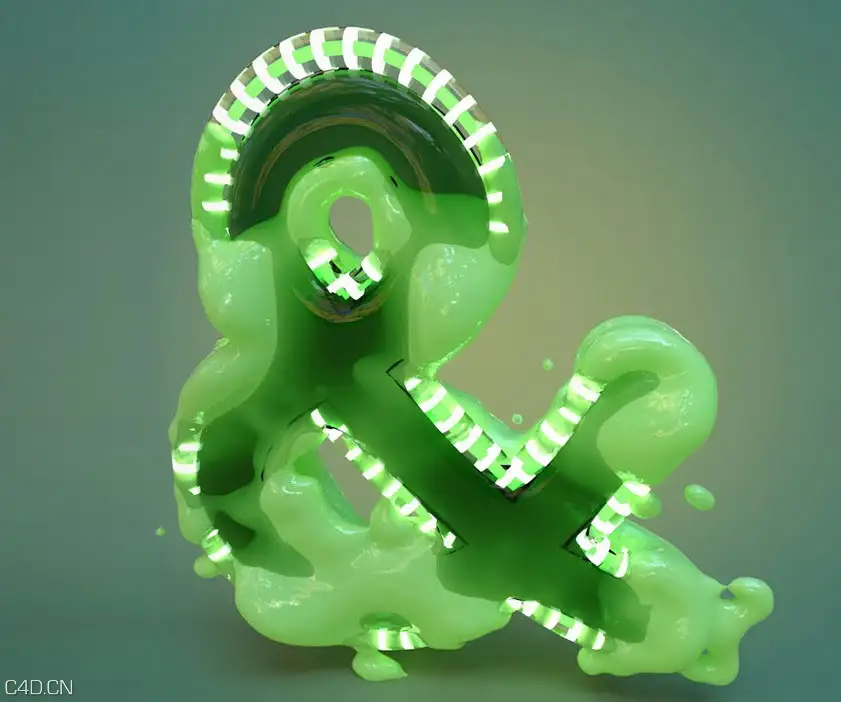C4D使用融球制作融化的霓虹灯字教程 Slimey Neon Letter in Cinema4d