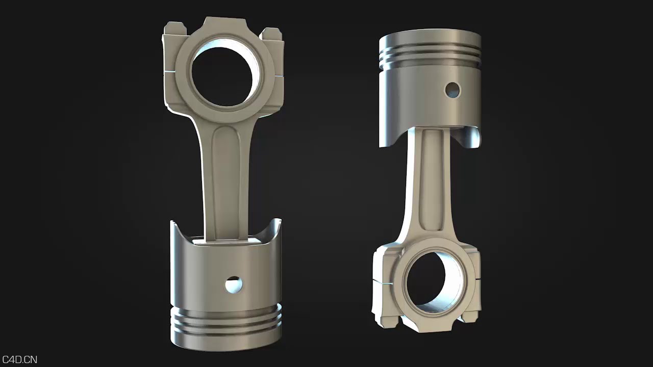 C4D机械建模教程：活塞建模流程 Model a Piston in Cinema 4D Tutorial