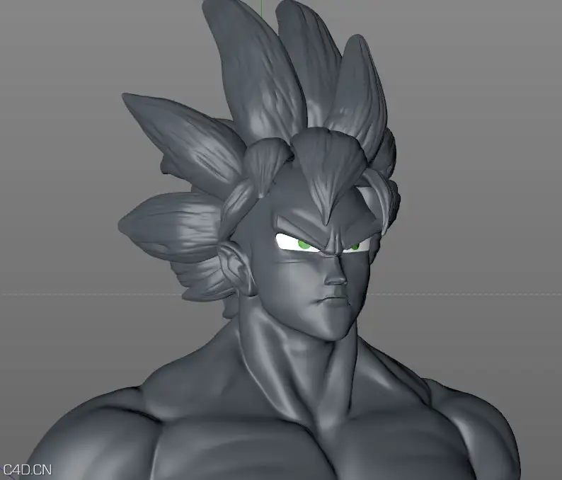 C4D实用进阶教程：动漫《七龙珠》的主人公孙悟空雕刻视频教程 - C4D之家 - goku-sculpting-tutorial-4.jpg