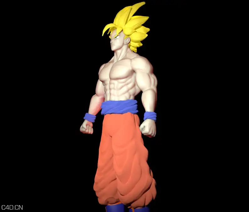 C4D实用进阶教程：动漫《七龙珠》的主人公孙悟空雕刻视频教程 - C4D之家 - goku-sculpting-tutorial-2.jpg