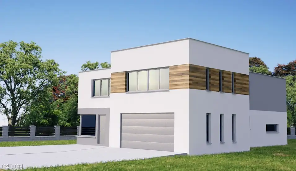 别墅C4D模型 Family house - exterior