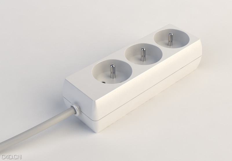 延长电线盒C4D模型 Extension cord
