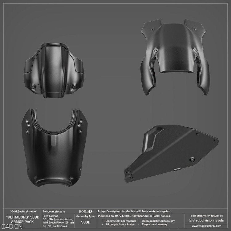 生物机甲战士铠甲3D模型 ULTRABORG SUBD ArmorPack by Vitaly Bulgarov - C4D之家 - Ultraborg_ArmorPack_03.jpg