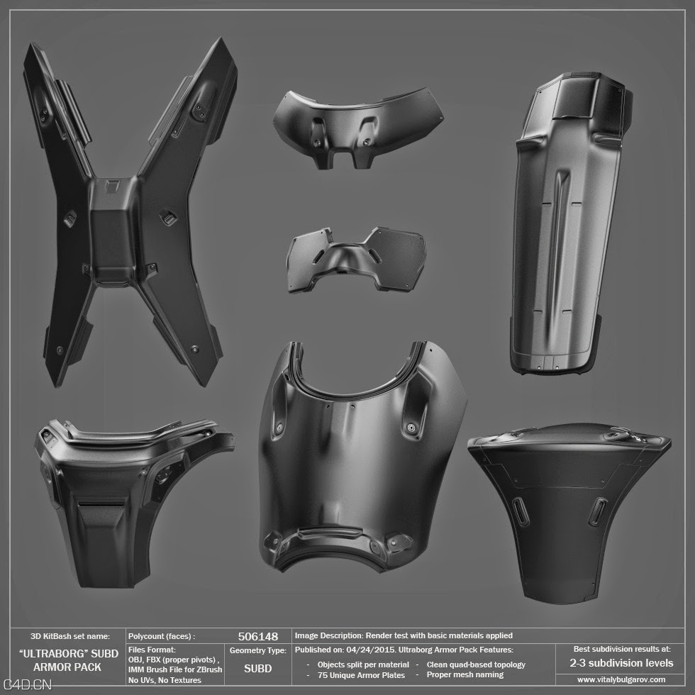 生物机甲战士铠甲3D模型 ULTRABORG SUBD ArmorPack by Vitaly Bulgarov - C4D之家 - Ultraborg_ArmorPack_07.jpg