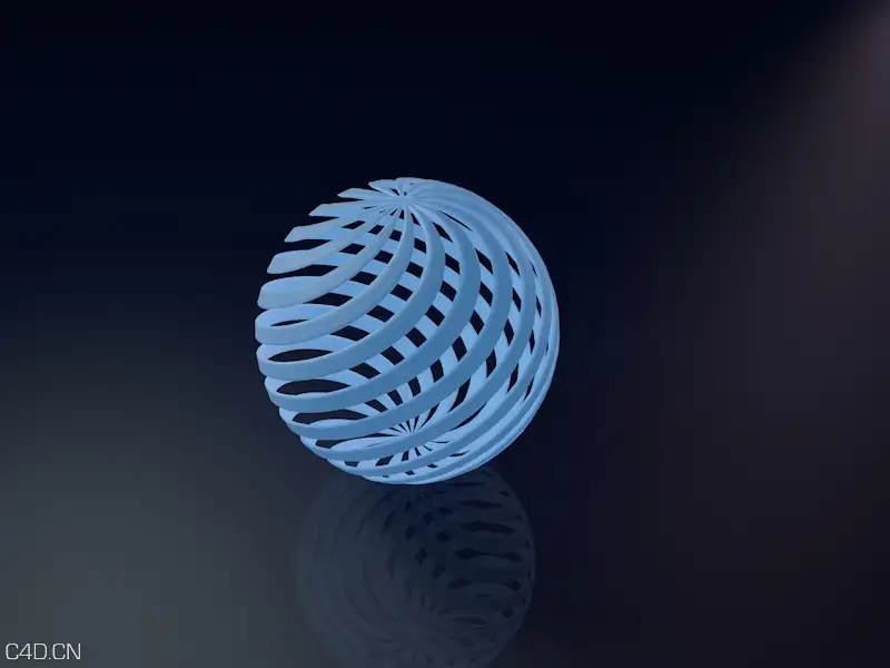 扭曲的圆球C4D模型 Twist
