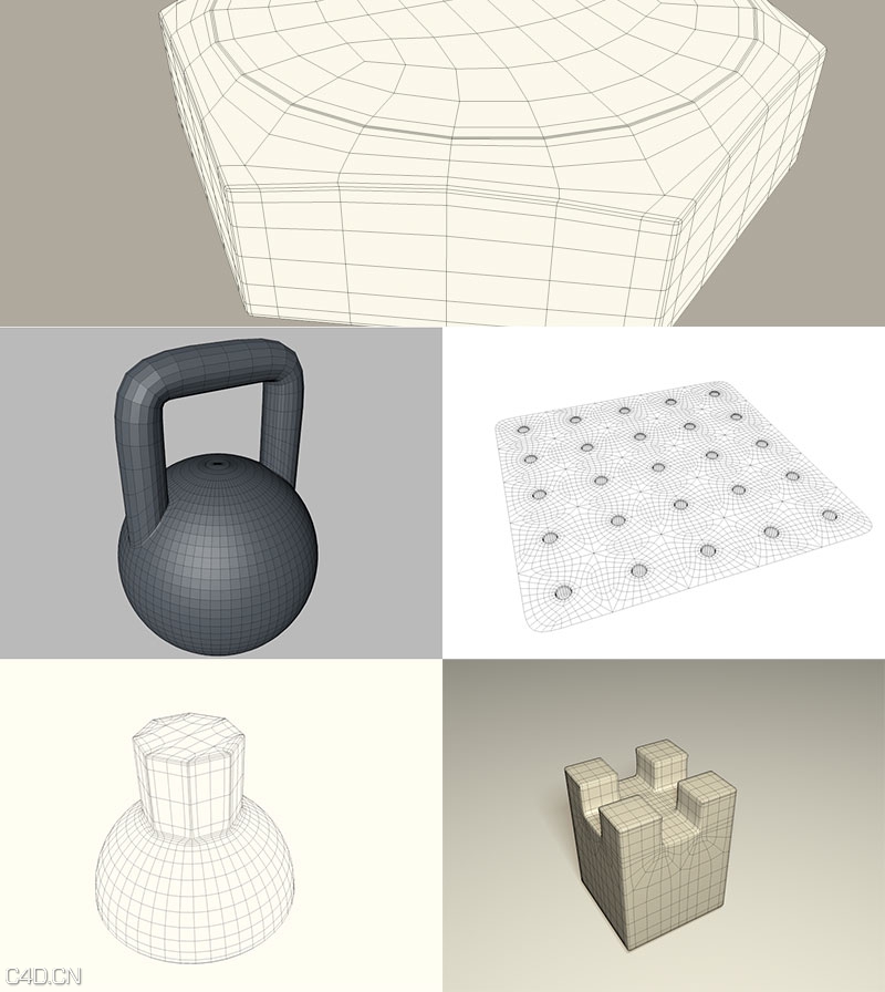 C4D机械零件建模布线工程模型