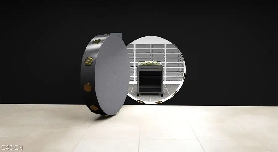银行金库保险门动画C4D工程 Cinema-4D-Vault-Files - C4D之家 - Vault-Image-1.jpg