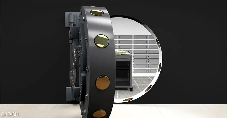 银行金库保险门动画C4D工程 Cinema-4D-Vault-Files - C4D之家 - Vault-Image-4.jpg