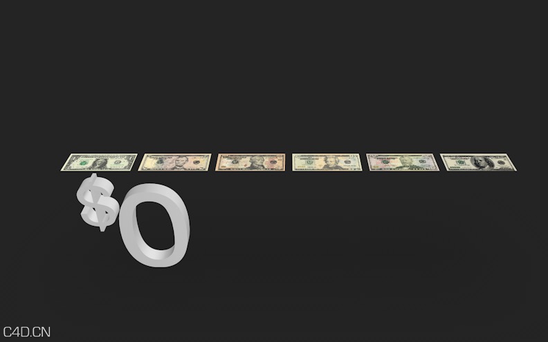 C4D点钞动画预设工程 Money Counter