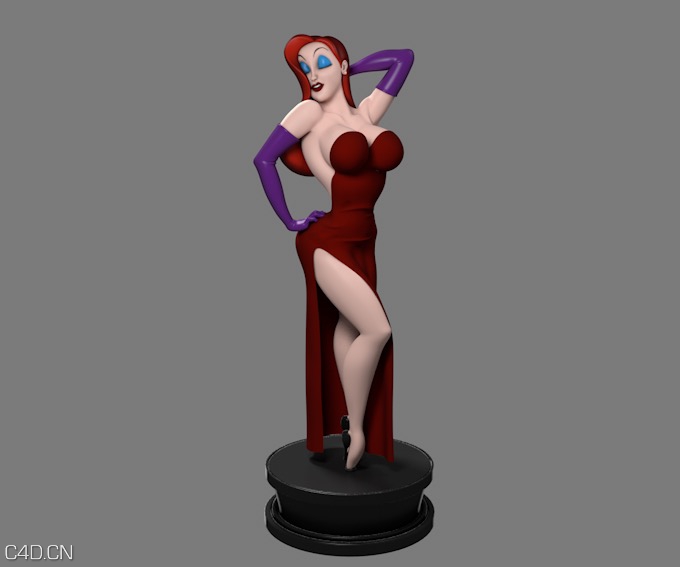 妖艳的欧美模特卡通C4D模型 jessica 3d model - C4D之家 - cinema4d_ jessica-1.jpg