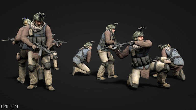 74套美国士兵C4D角色动画模型 American soldiers 3d model - C4D之家 - American-soldiers-3d-model-2.jpg