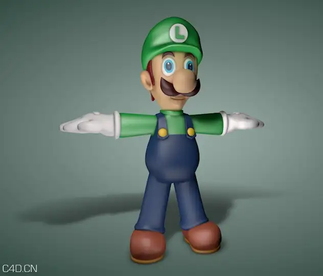 《超级玛丽》水管工：路易基.马里奥C4D角色模型 Luigi Mario 3d model - C4D之家 - cinema4d_Luigi-Mario.jpg
